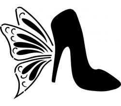 stencil Schablone Schuh mit Flügel